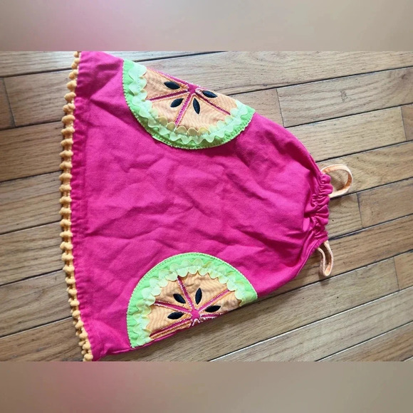 mud pie Watermelon Fruit Dress 12-18 Months Bright Colorful 100% Cotton - Picture 3 of 5